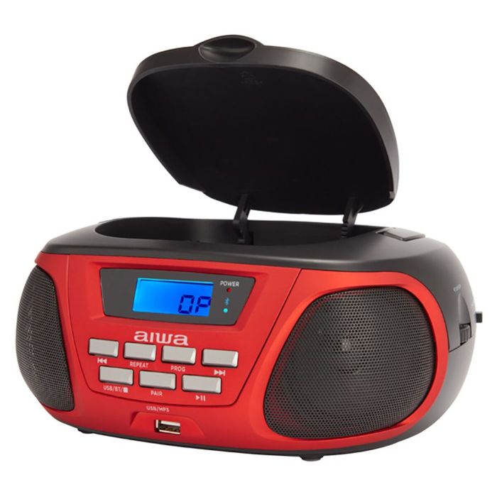 Radio CD Bluetooth MP3 Aiwa BBTU300RD    5W Negro Rojo 1