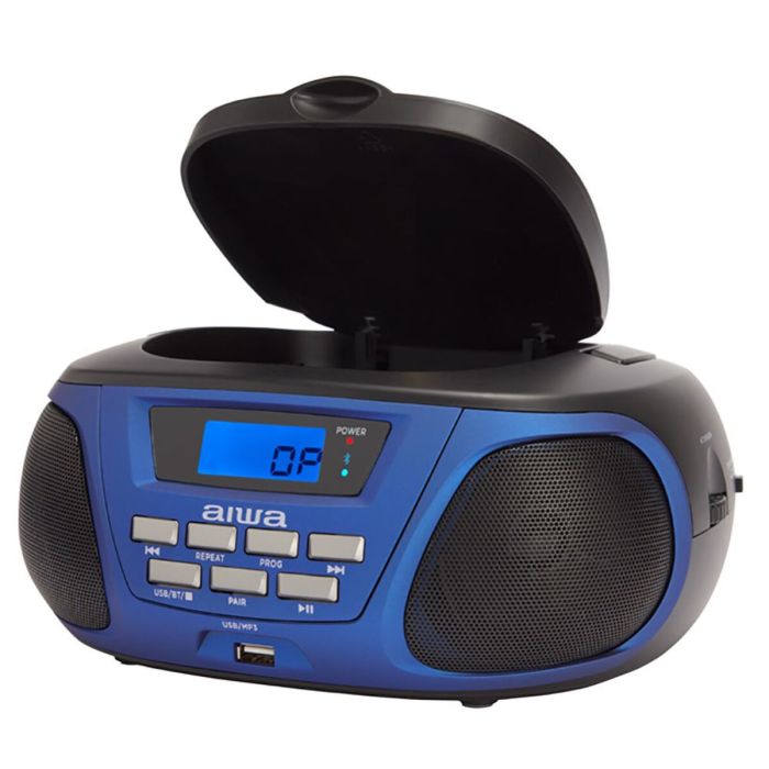Radio CD Bluetooth MP3 Aiwa Azul Negro 1