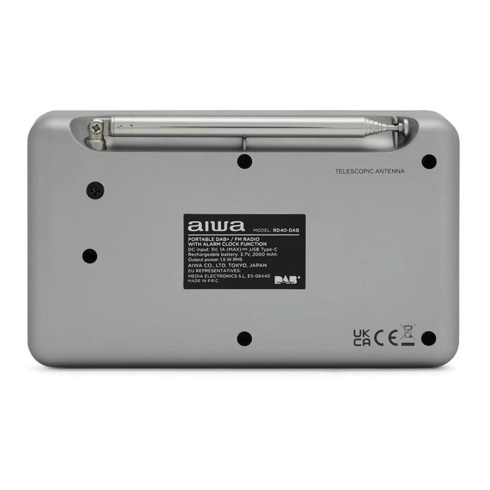 Radio Portátil Digital Aiwa RD40DABTN Gris FM DAB+ 1