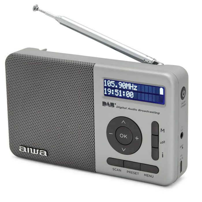 Radio Portátil Digital Aiwa RD40DABTN Gris FM DAB+ 8