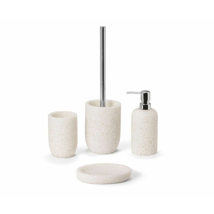 Escobilla para el Baño Alexandra House Living Blanco Plateado Nailon Acero Inoxidable Poliresina 10 x 35 x 10 cm 2