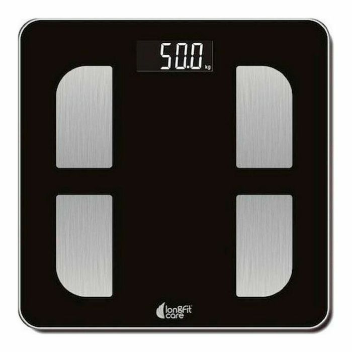 Báscula Digital de Baño LongFit Care Negro Multifunción 33 x 4 x 33 cm (2 Unidades) 1