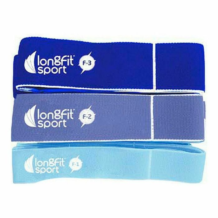 Bandas elásticas de resistencia LongFit Sport Azul 3 Piezas (6 Unidades) 2