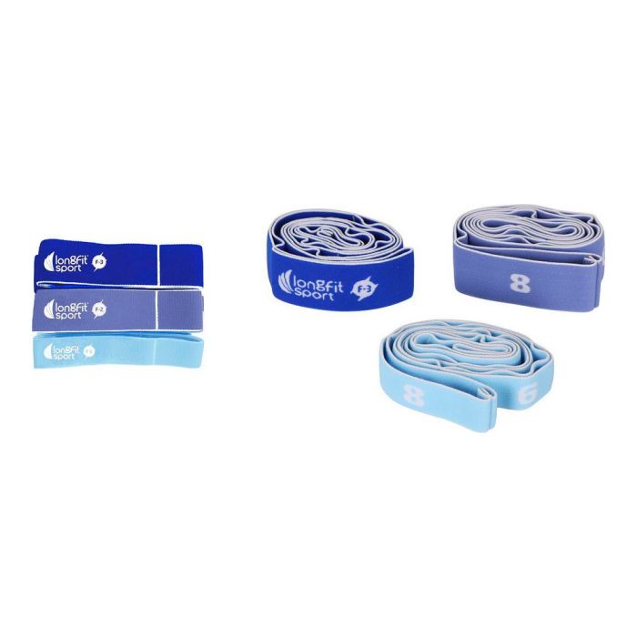 Bandas elásticas de resistencia LongFit Sport Azul (3 Unidades)