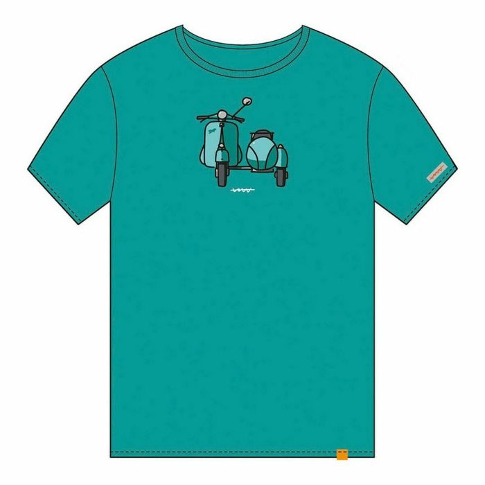 Camiseta de Manga Corta Cállate la Boca   Turquesa Sidecar 1