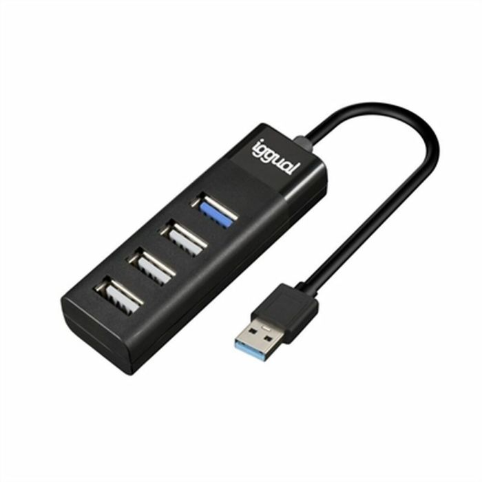 Hub USB 4 Puertos iggual IGG317686 Negro