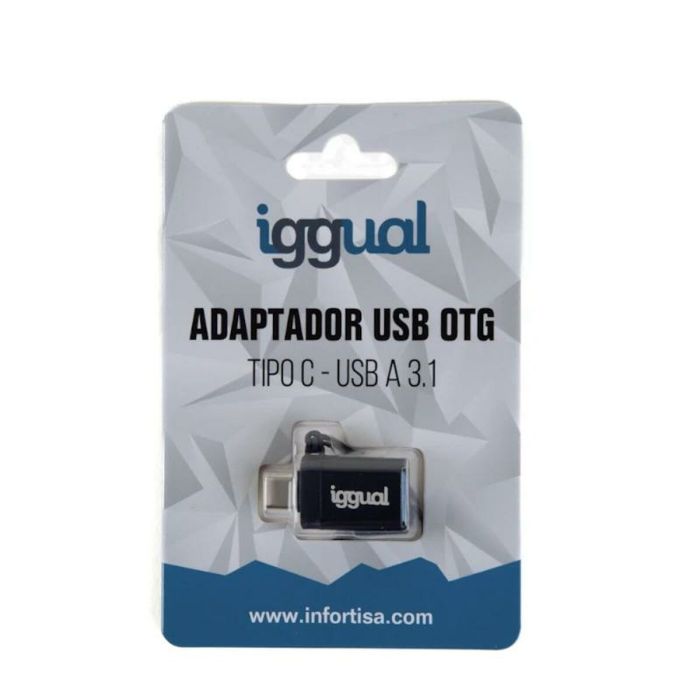 Adaptador USB C a USB iggual IGG318409 Negro 1