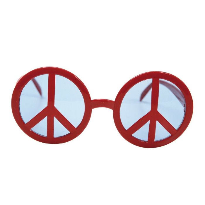 Gafas de símbolo de la paz rojas talla única