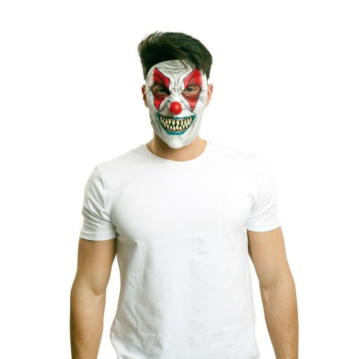 1/2 clown latex mask one size