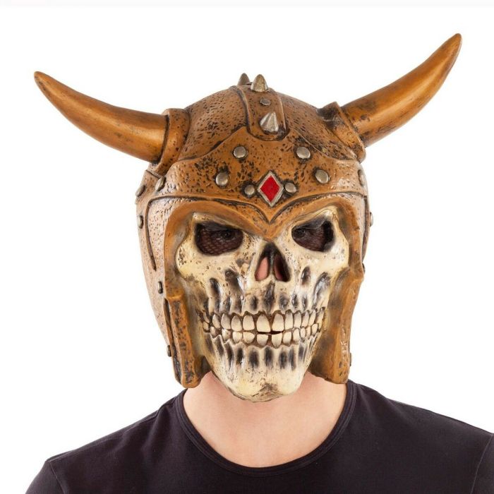 Full viking skull latex mask one size