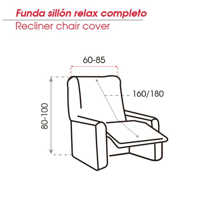 Funda para sillón Belmarti Bali Gris 60-85 x 160/180 x 60-100 cm 1 plaza 1