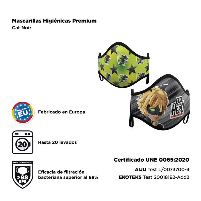 Mascarilla Higiénica My Other Me 2 Unidades Cat Noir 2
