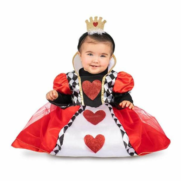 Disfraz reina de corazones bebé vestido con enagua y diadema talla 12-24 m