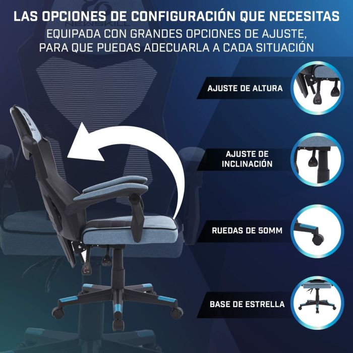 Silla Gaming Newskill Eros Azul Negro 2