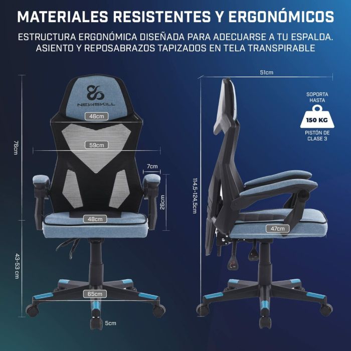 Silla Gaming Newskill Eros Azul Negro 1