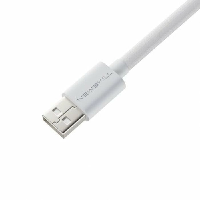 Cable USB A a USB-C Newskill NS-AC-COILC-W Blanco 5