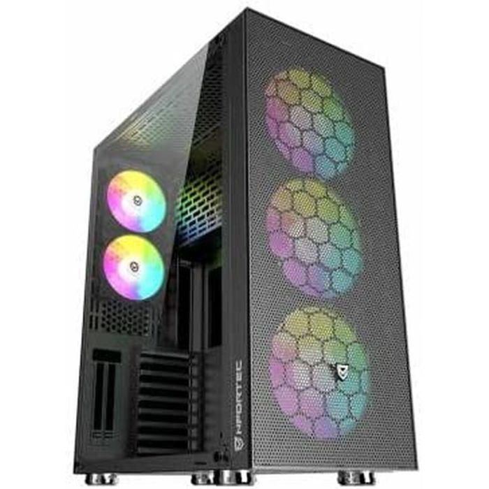 Nfortec Caja Gaming Cristal Templado Aqueronte Black - Usb 3.0 A-Rgb. Negro