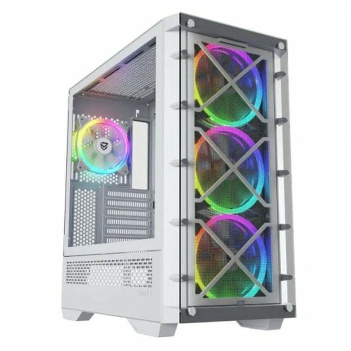 Nfortec Caja Gaming Cristal Templado Draco X White. Usb 3.2 A-Rgb. Blanco