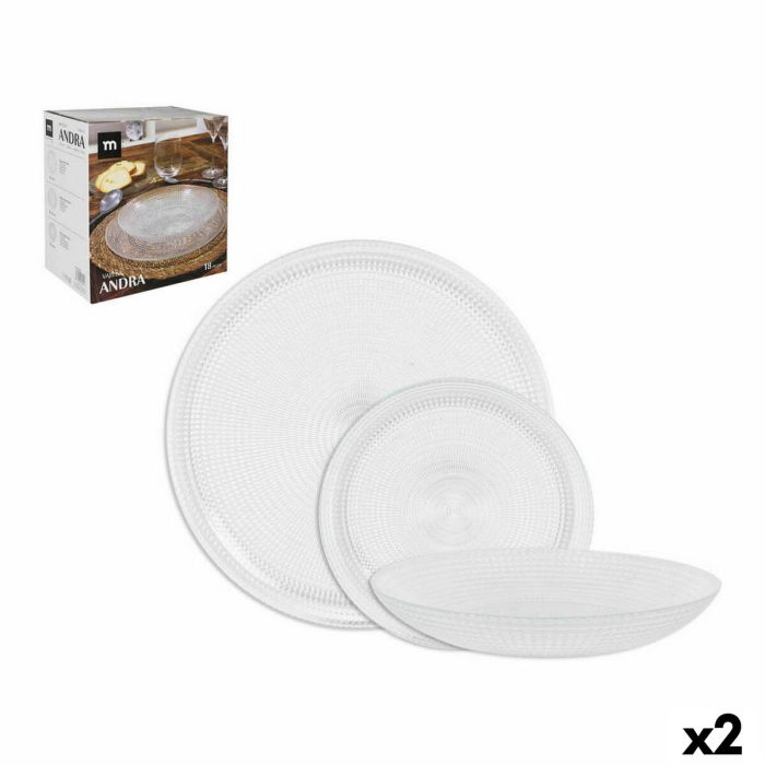 Vajilla La Mediterranea Andra Transparente 18 Piezas 2 Unidades Bixoto