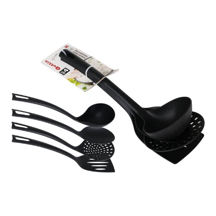 Set de 4 Utensilios de Cocina en Nylon Quttin Negro (15 Cajas) Set de 4 Utensilios de Cocina en Nylon Quttin Negro (15 Cajas)