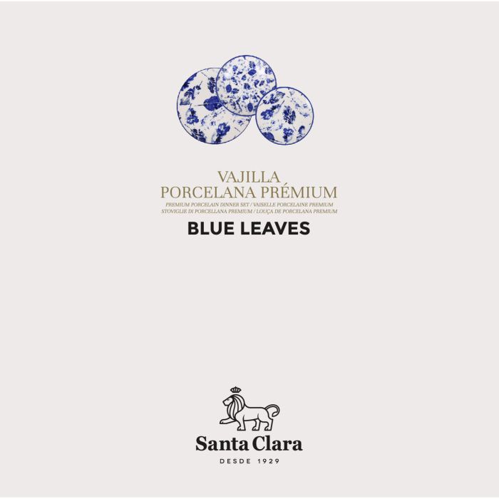 Vajilla Santa Clara Blue Leaves 18 Piezas Porcelana 2 Vajilla Santa Clara Blue Leaves 18 Piezas Porcelana 2