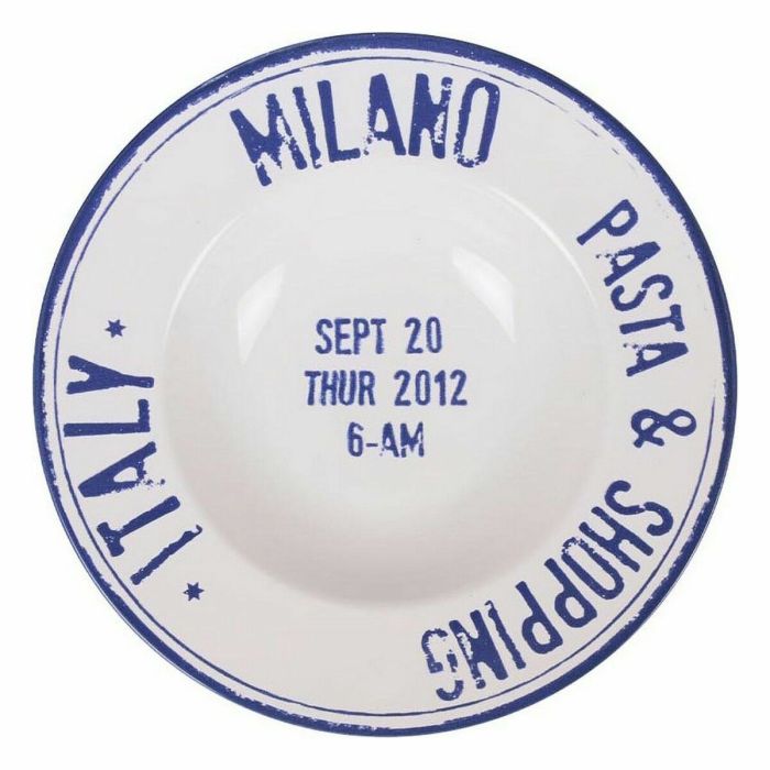 Plato para Pasta Santa Clara Milano Porcelana Ø 28 cm Azul (6 Unidades) 1