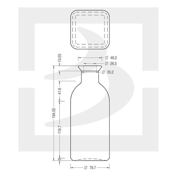 Botella de Cristal La Mediterránea Medi Tapón 725 ml (12 Unidades) 3