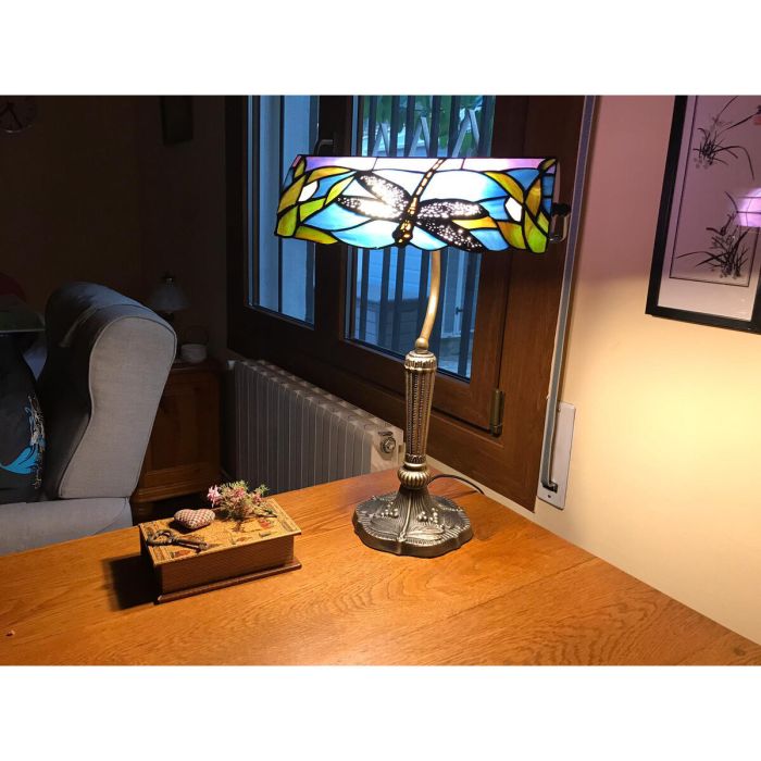 Lámpara de mesa Viro Fly Azul Zinc 60 W 34 x 54 x 23 cm 3