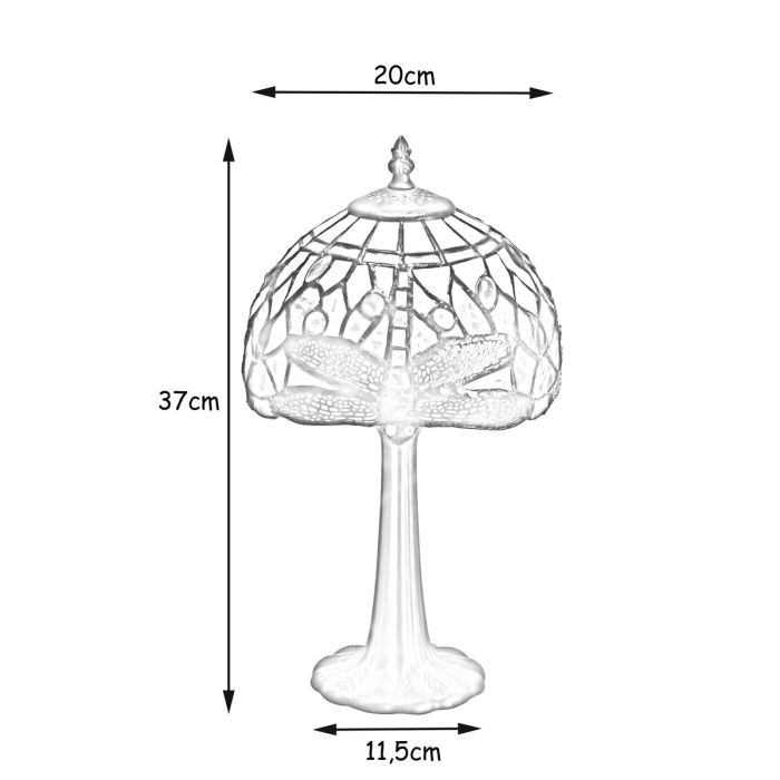 Lámpara de mesa Viro Virginia Beige Zinc 60 W 20 x 37 x 20 cm 1