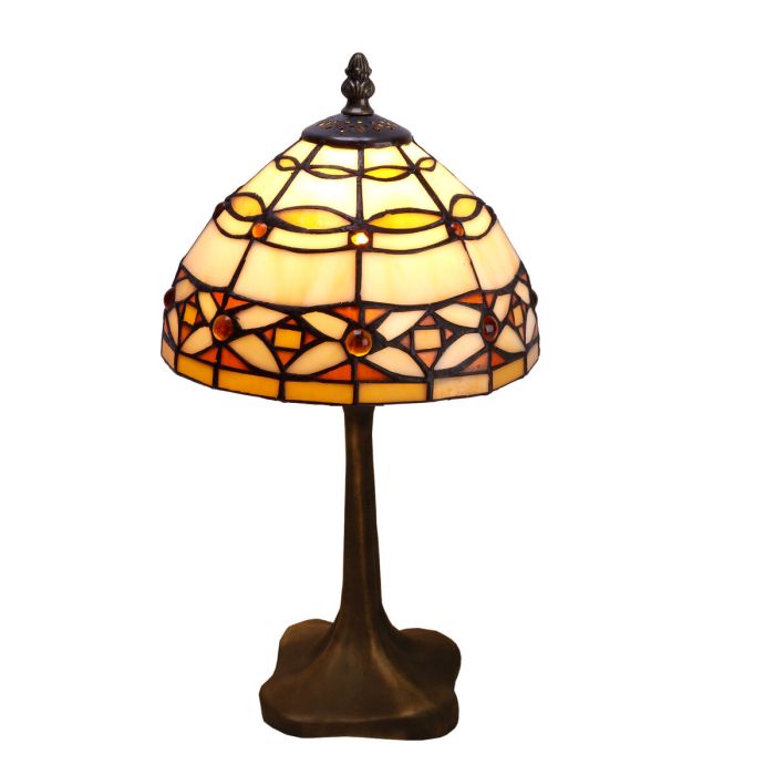 Lámpara de mesa Viro Marfíl Marrón Zinc 60 W 20 x 37 x 20 cm