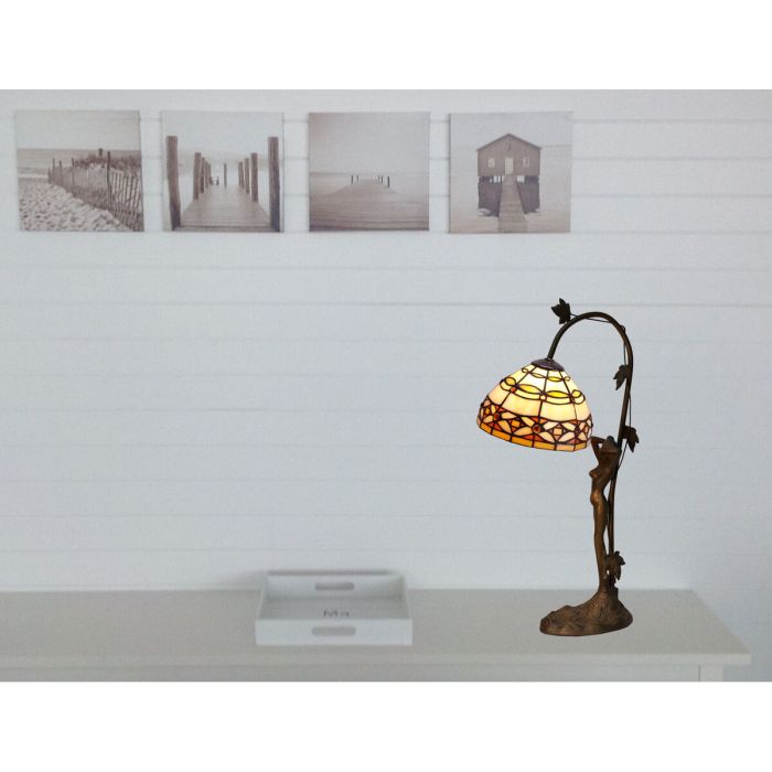 Lámpara de mesa Viro Marfil Marfil Zinc 60 W 20 x 54 x 20 cm 1