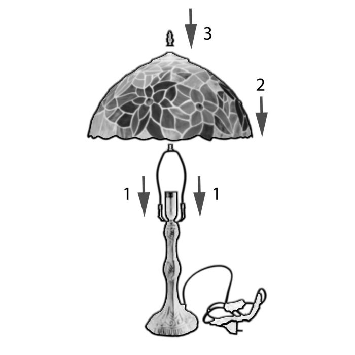 Lámpara de mesa Viro Dalí Ambar Zinc 60 W 20 x 37 x 20 cm 4