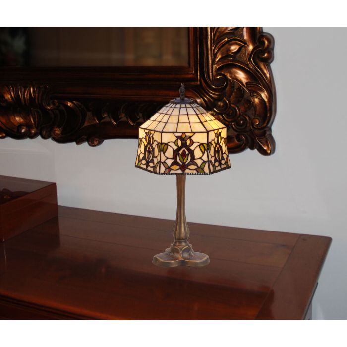 Lámpara de mesa Viro Hexa Marfil Zinc 60 W 20 x 37 x 20 cm 4