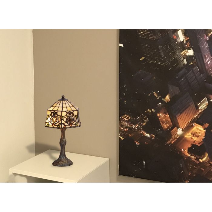 Lámpara de mesa Viro Hexa Marfil Zinc 60 W 20 x 37 x 20 cm 6