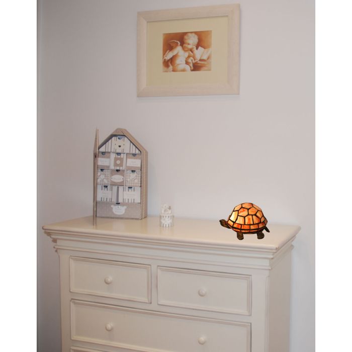 Lámpara de mesa Viro Tiffany Naranja Zinc 60 W 14 x 12 x 21 cm Tortuga 1