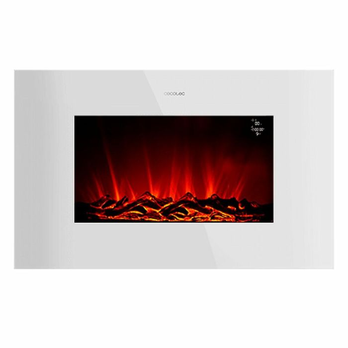 Chimenea Eléctrica Decorativa de Pared Cecotec ReadyWarm 3590 Flames Connected Blanco 1000 - 2000 W