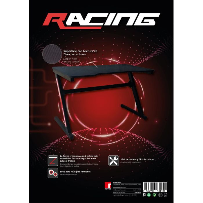 Bergner Racing Mesa Gaming 120x60cm Negra