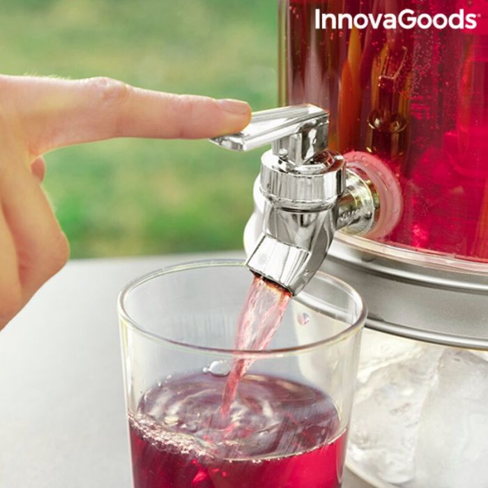 Dispensador de Bebidas Doble con Depósitos de Hielo y Bandeja para Aperitivos InnovaGoods TwinTap (Reacondicionado A+)