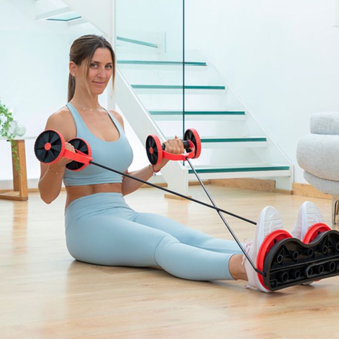 Rodillo Abdominal con Discos Giratorios, Bandas Elásticas y Guía de Ejercicios Twabanarm InnovaGoods Ergonómico (Reacondicionado 8