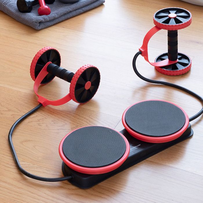 Rodillo Abdominal con Discos Giratorios, Bandas Elásticas y Guía de Ejercicios Twabanarm InnovaGoods Ergonómico (Reacondicionado 5