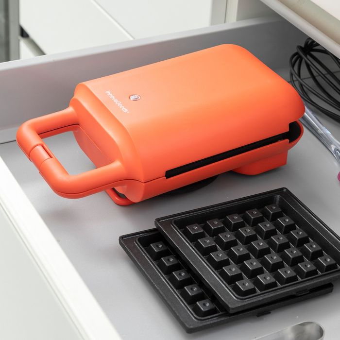 Gofrera y Sandwichera 2 en 1 con Recetas Wafflicher InnovaGoods Negro Rojo 600 W (Reacondicionado A+) 7 Gofrera y Sandwichera 2 en 1 con Recetas Wafflicher InnovaGoods Negro Rojo 600 W (Reacondicionado A+) 7