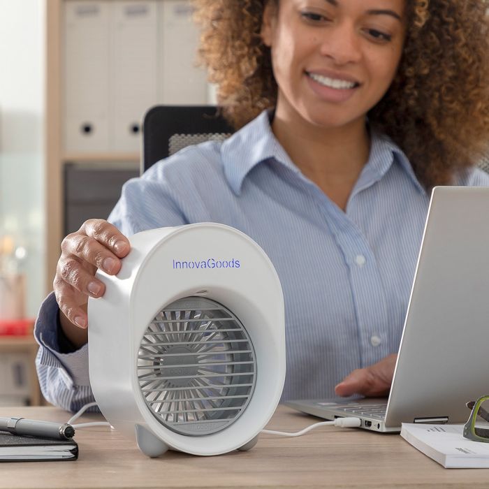 Mini Climatizador Humidificador por Ultrasonidos con LED Koolizer InnovaGoods Humidificador mini 200 ml Blanco (Reacondicionado 12 Mini Climatizador Humidificador por Ultrasonidos con LED Koolizer InnovaGoods Humidificador mini 200 ml Blanco (Reacondicionado 12
