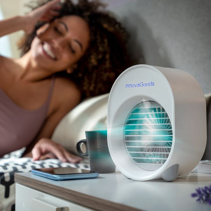 Mini Climatizador Humidificador por Ultrasonidos con LED Koolizer InnovaGoods Humidificador mini 200 ml Blanco (Reacondicionado 11 Mini Climatizador Humidificador por Ultrasonidos con LED Koolizer InnovaGoods Humidificador mini 200 ml Blanco (Reacondicionado 11