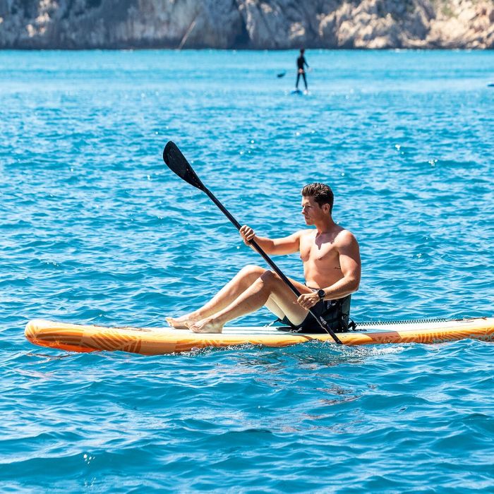 Tabla de Paddle Surf Hinchable 2 en 1 con Asiento y Accesorios Siros InnovaGoods 10'5" 320 cm Naranja (Reacondicionado A+)