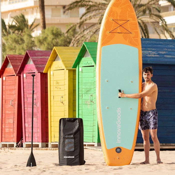 Tabla de Paddle Surf Hinchable 2 en 1 con Asiento y Accesorios Siros InnovaGoods 10'5" 320 cm Naranja (Reacondicionado A+) 26