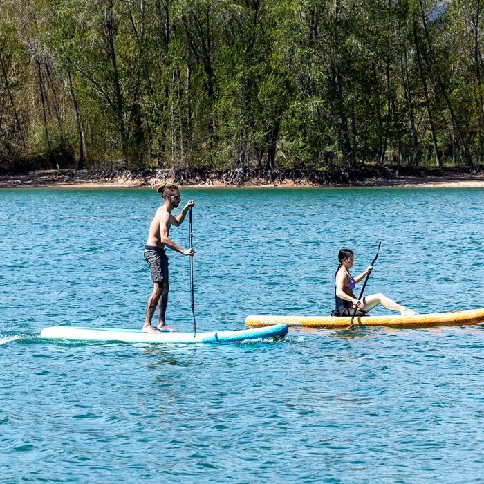 Tabla de Paddle Surf Hinchable 2 en 1 con Asiento y Accesorios Siros InnovaGoods 10'5" 320 cm Naranja (Reacondicionado A+) 25