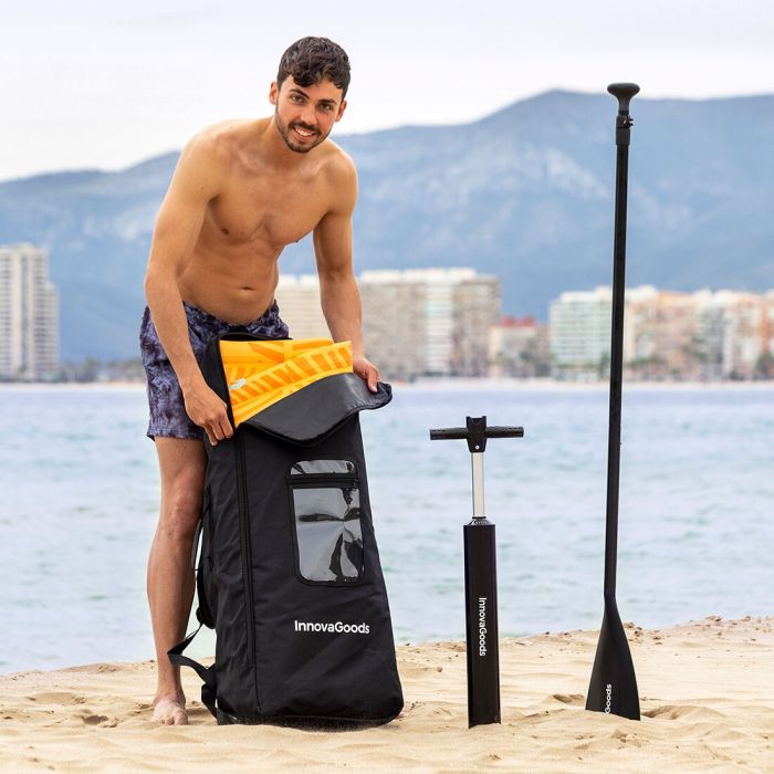 Tabla de Paddle Surf Hinchable 2 en 1 con Asiento y Accesorios Siros InnovaGoods 10'5" 320 cm Naranja (Reacondicionado A+) 10