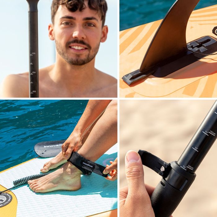 Tabla de Paddle Surf Hinchable 2 en 1 con Asiento y Accesorios Siros InnovaGoods 10'5" 320 cm Naranja (Reacondicionado A+) 7