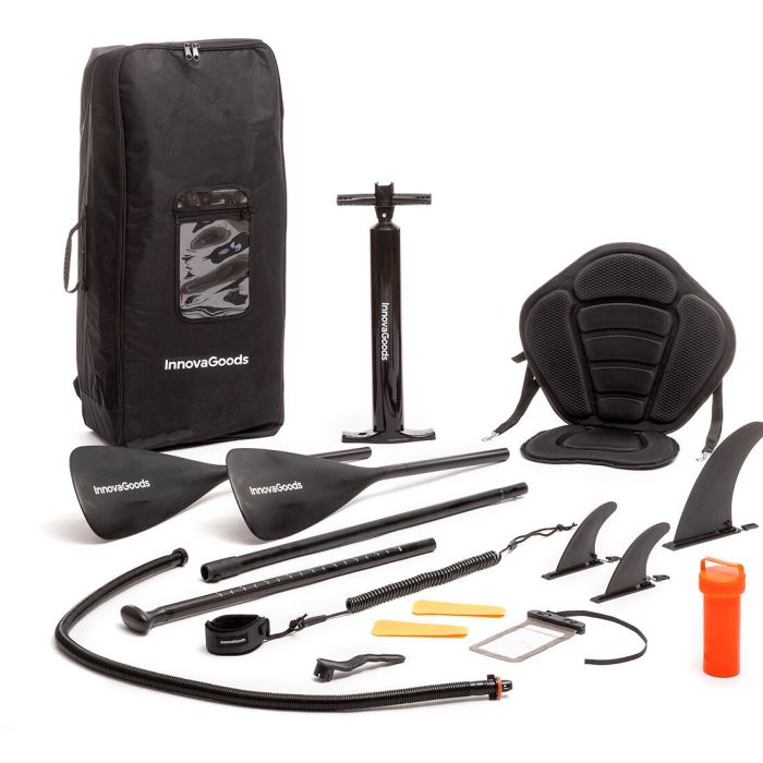 Tabla de Paddle Surf Hinchable 2 en 1 con Asiento y Accesorios Siros InnovaGoods 10'5" 320 cm Naranja (Reacondicionado A+) 2