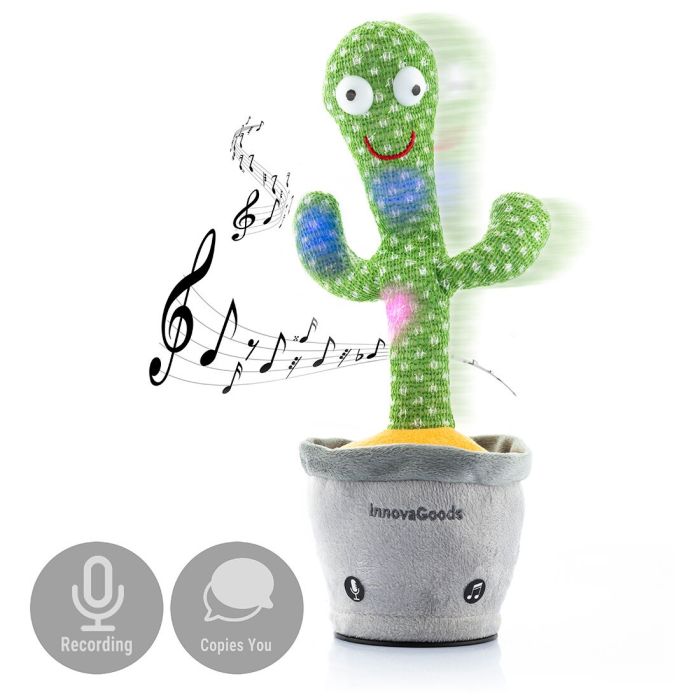 Cactus Bailarín Parlanchín con Música y LED Multicolor Pinxi InnovaGoods 3